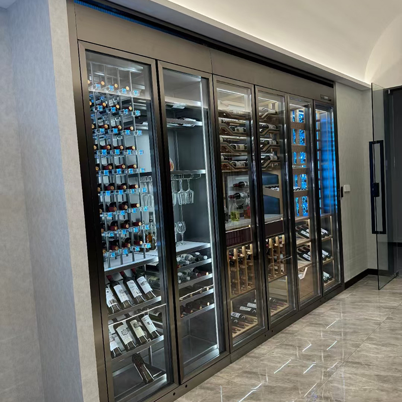 Custom Stainless Steel Wine Cabinet with Modern Storage Style and Precision 01