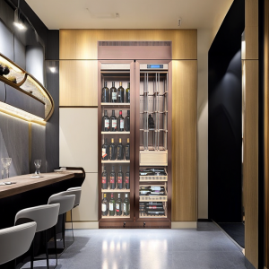 Rose Gold Wine Fridge Cabinet For Family Use 01